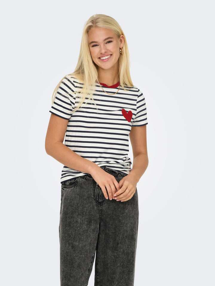 ONLY Heart Life T-Shirt Damen