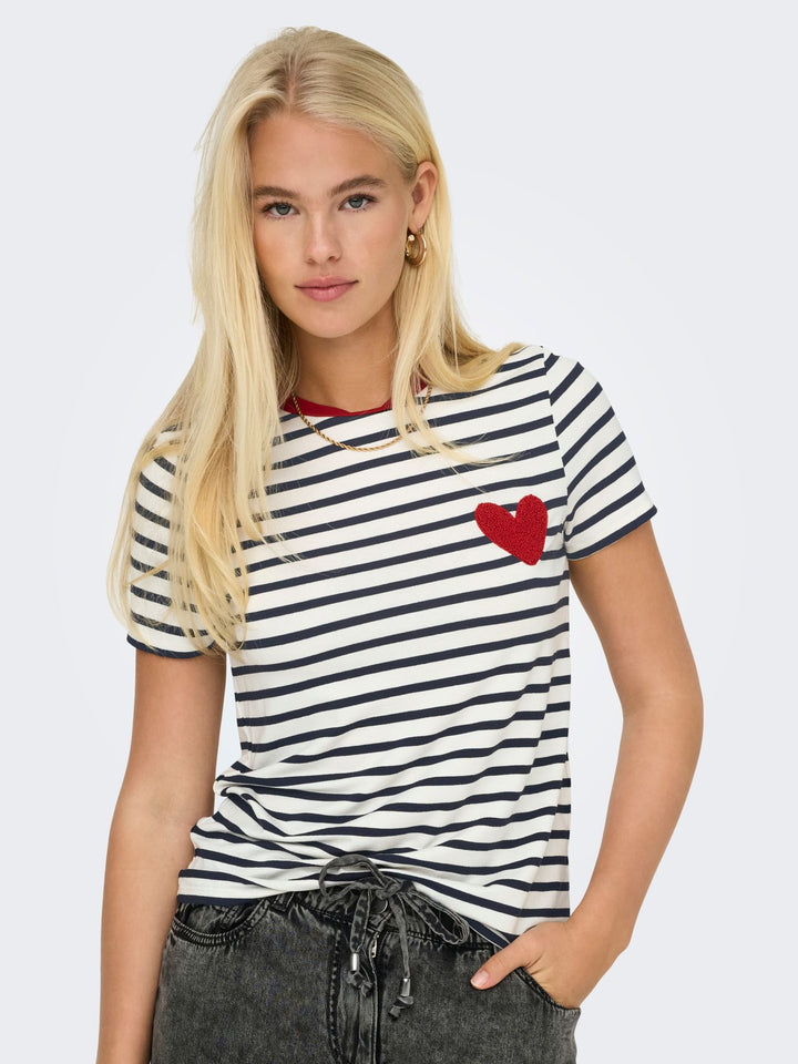 ONLY Heart Life T-Shirt Damen