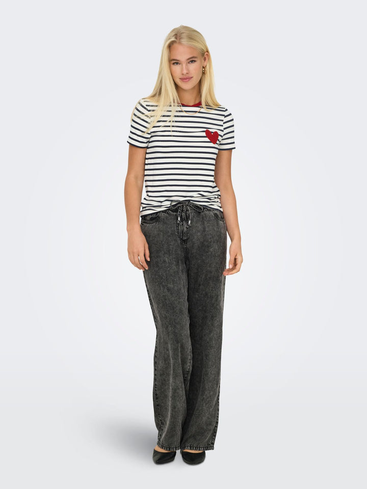 ONLY Heart Life T-Shirt Damen