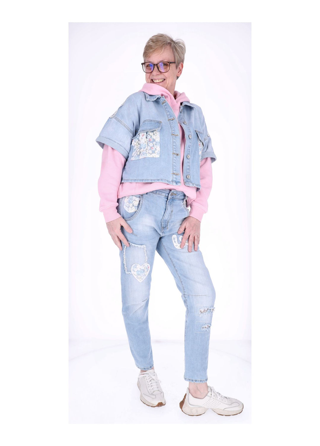 Jeansjacke Damen Kurzarm