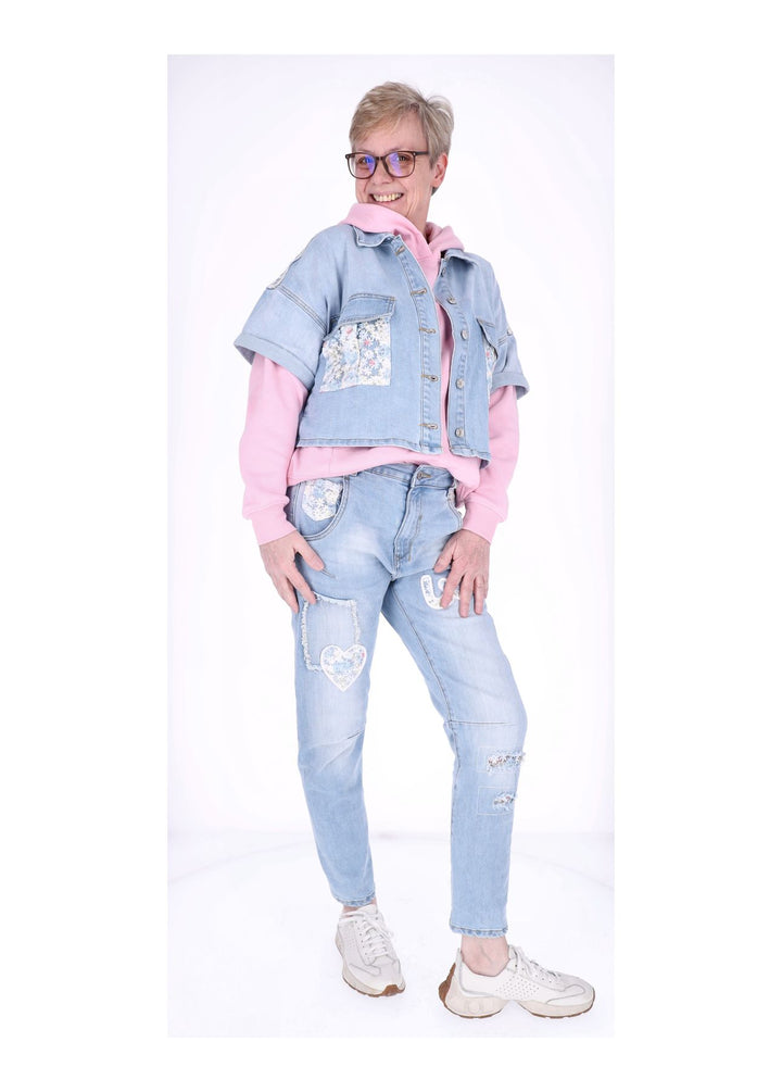 Jeansjacke Damen Kurzarm