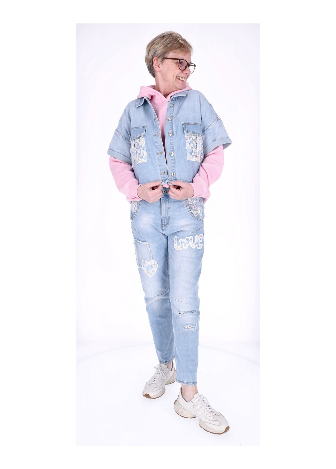 Jeansjacke Damen Kurzarm