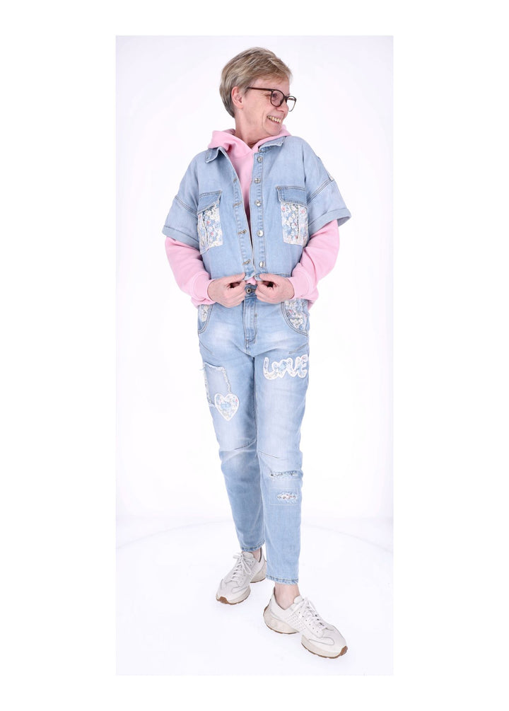 Jeansjacke Damen Kurzarm