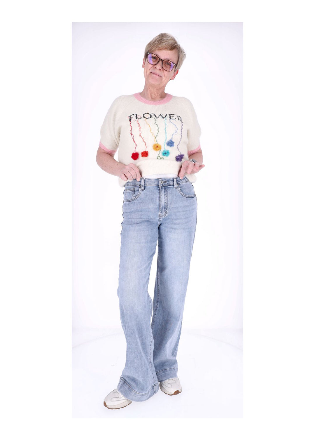 Jeans Damen weites Bein