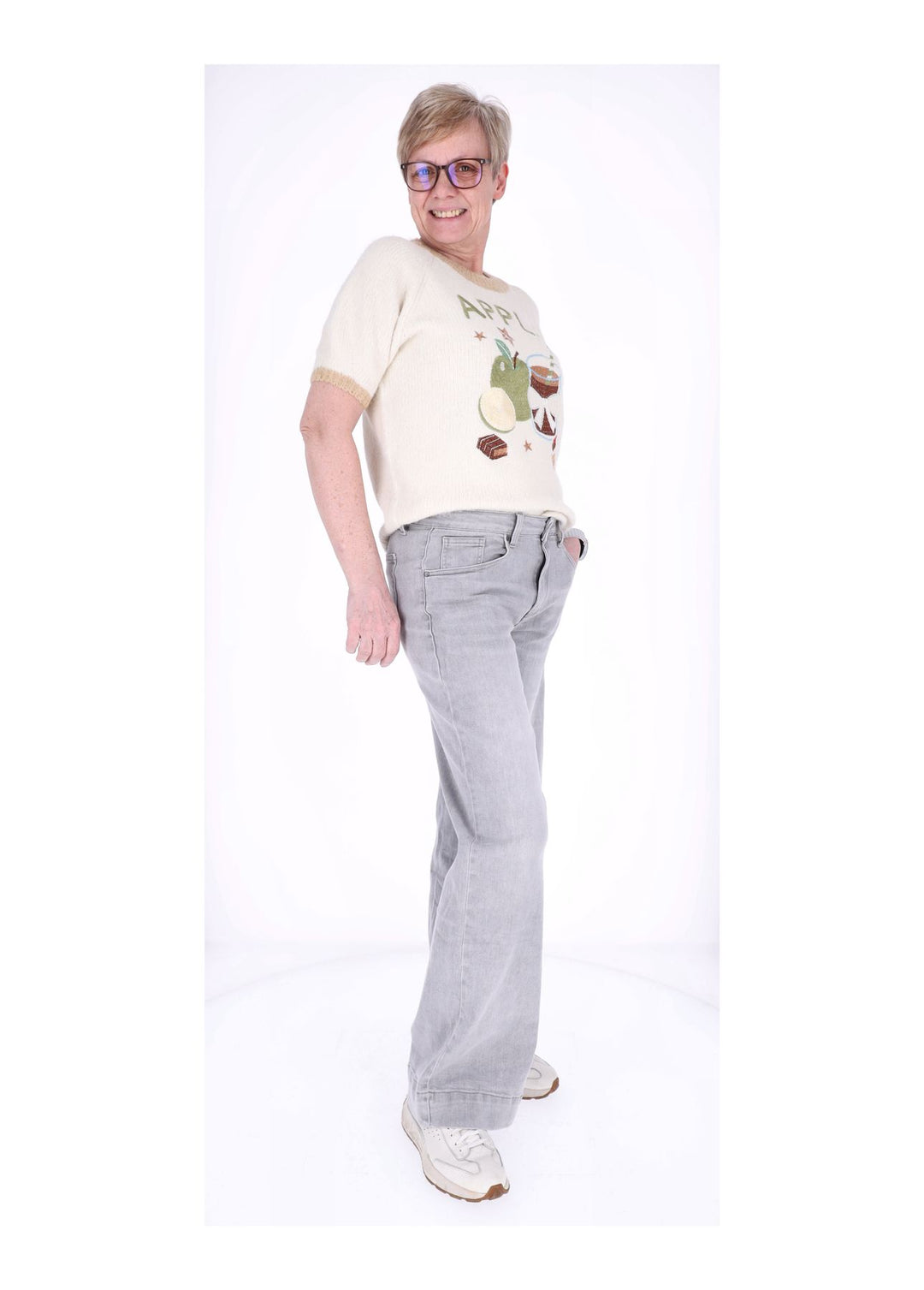 T-Shirt Damen Stick Kurzarm APPLE