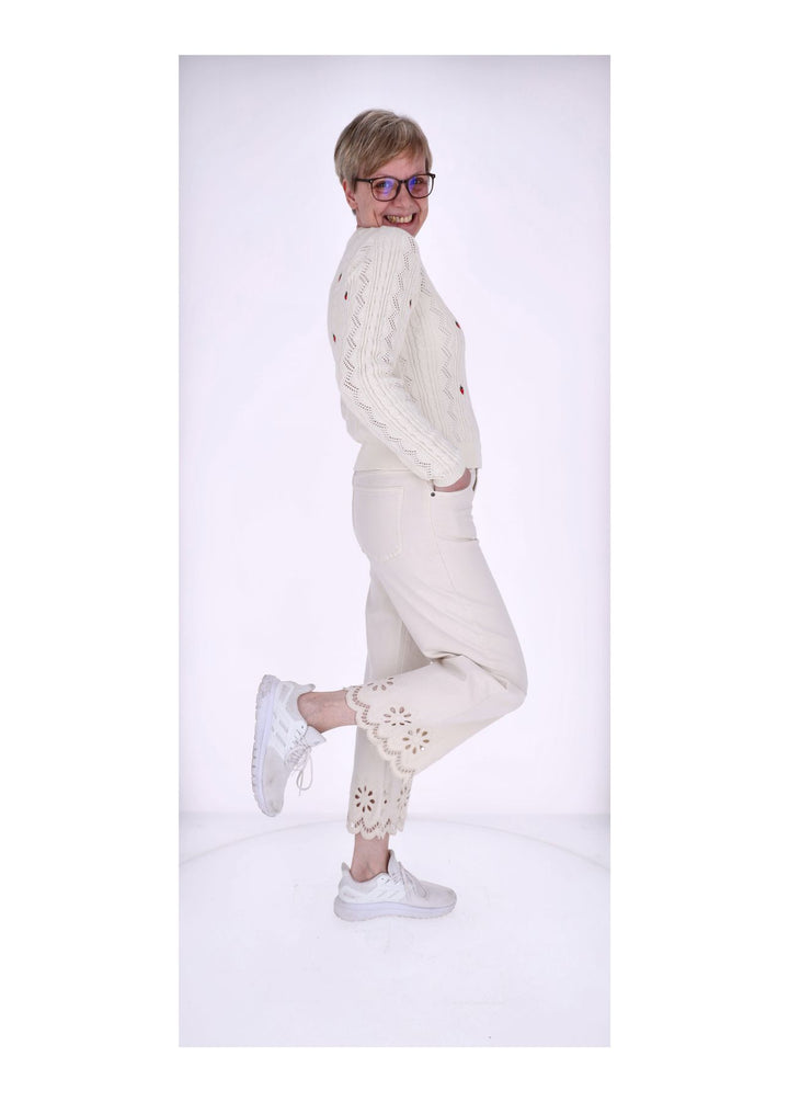 Jeans Damen 7/8 Lochmuster