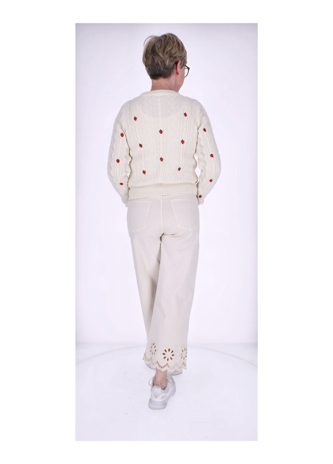 Jeans Damen 7/8 Lochmuster