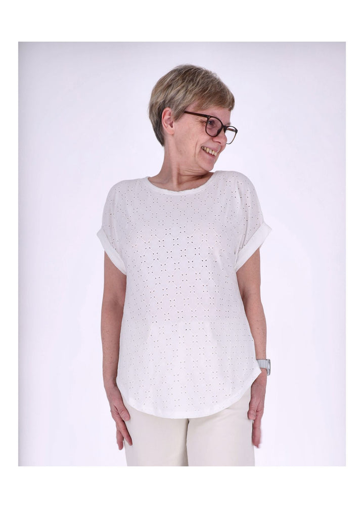 Zabaione Damen T-Shirt Lochmuster