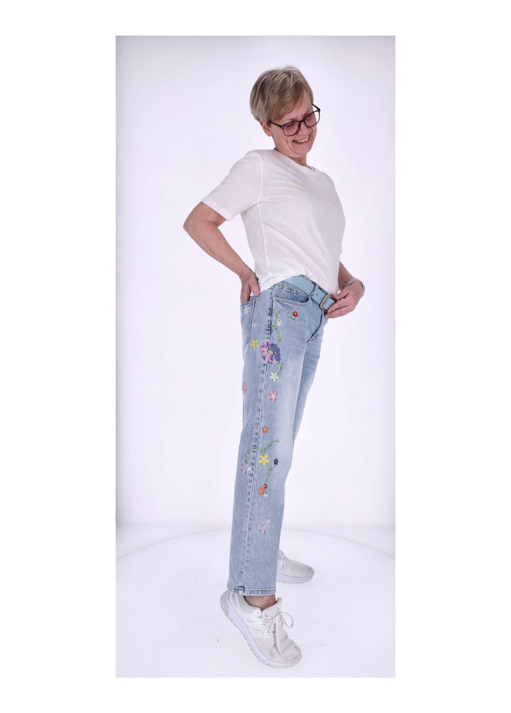 Jeans Damen Blumen