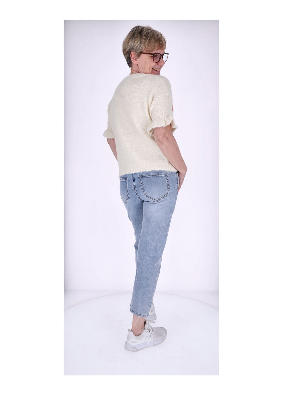 Strickjacke Damen Kurzarm Kirschen