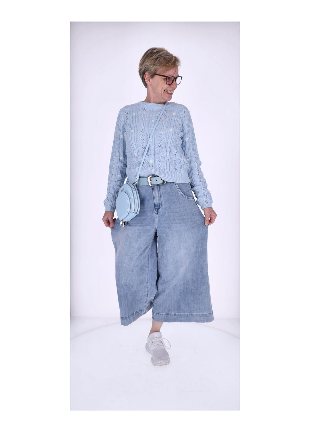 5f Jeans Damen Culotte High Waist Blue Wash