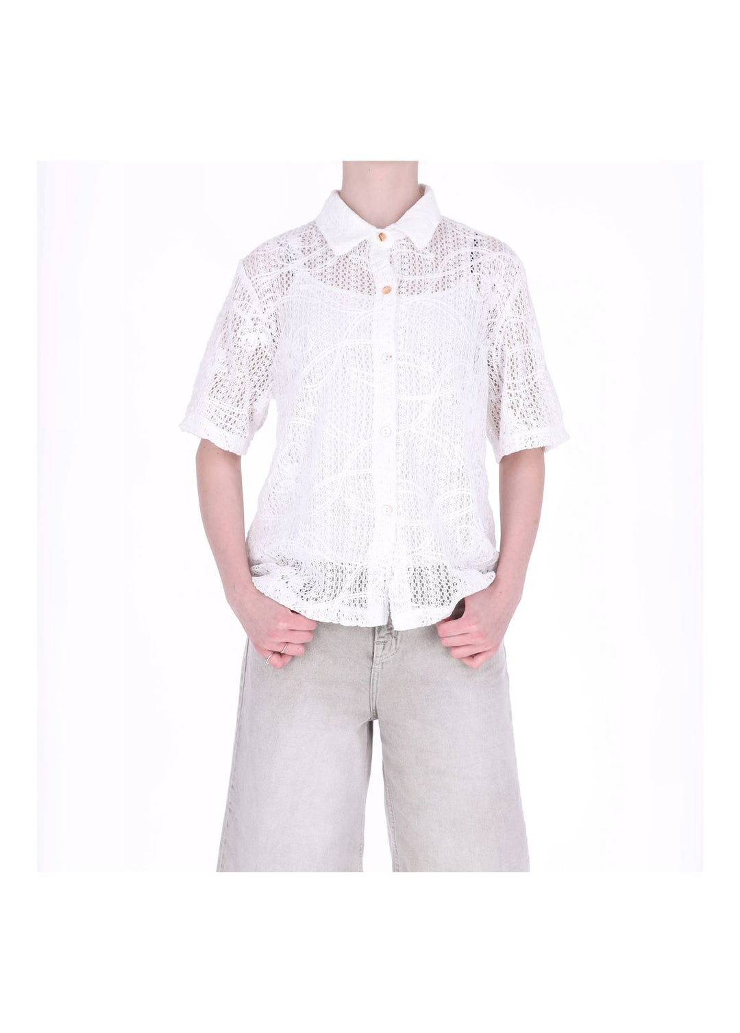 Bluse Häkel Damen 1/2 Arm