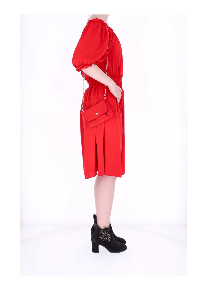 Kleid Carmen Satin mit Tasche