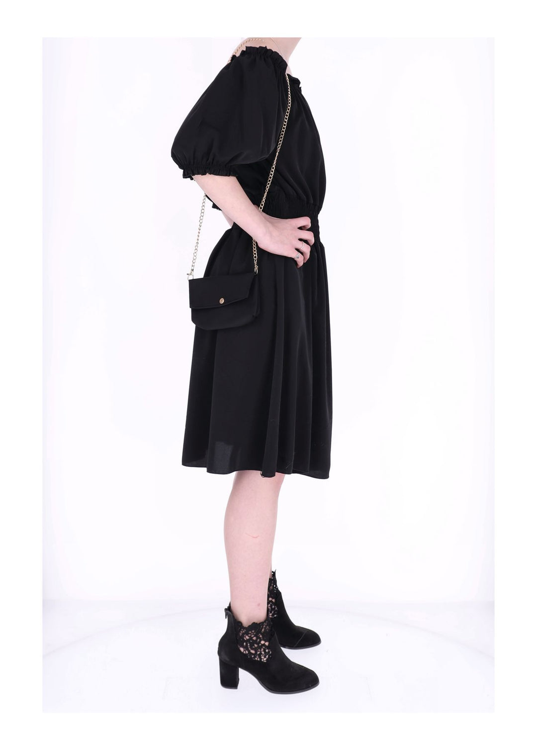 Kleid Carmen Satin mit Tasche