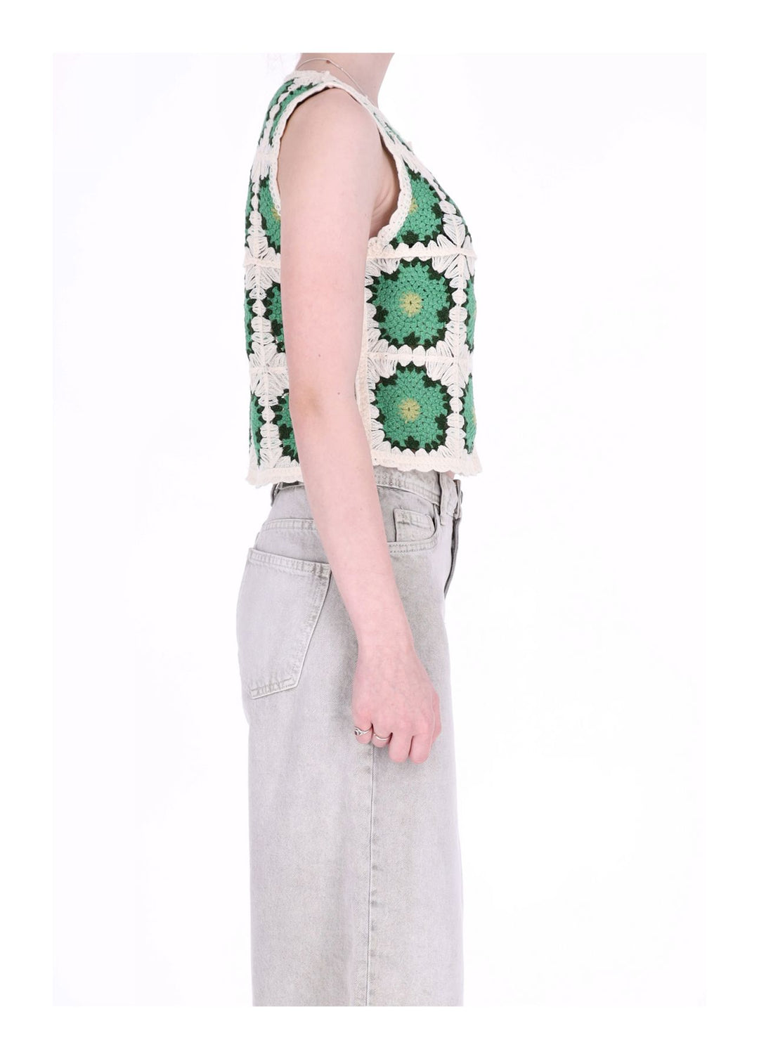 Splash of Color Häkel Crop-Top Damen