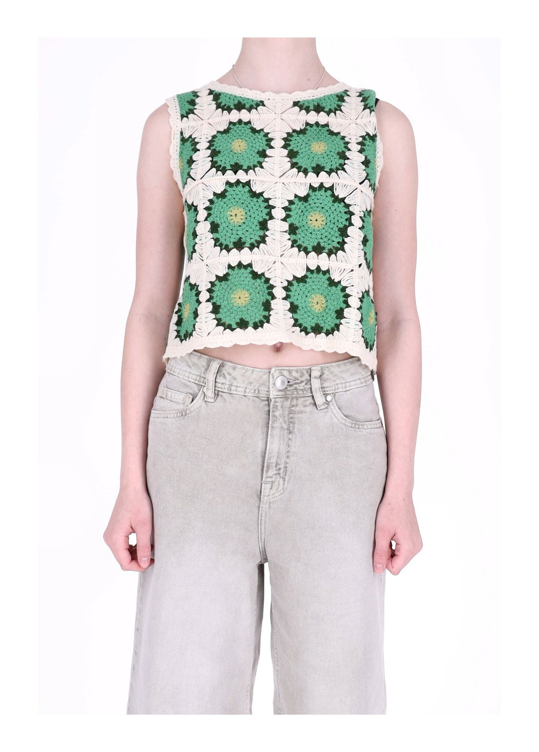 Splash of Color Häkel Crop-Top Damen