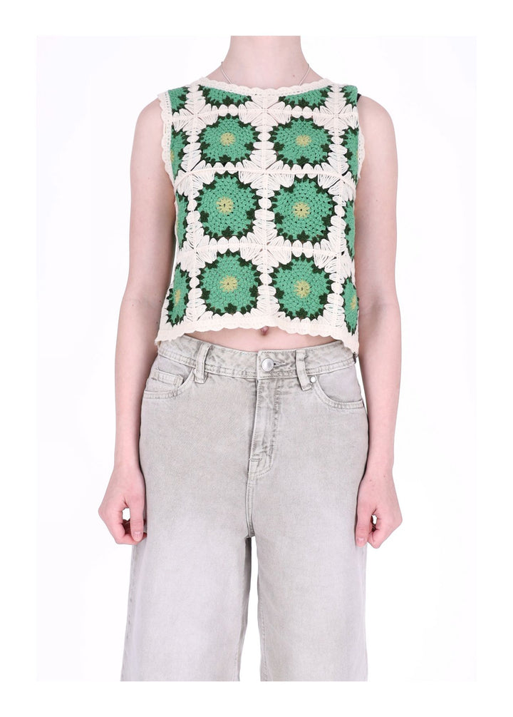 Splash of Color Häkel Crop-Top Damen