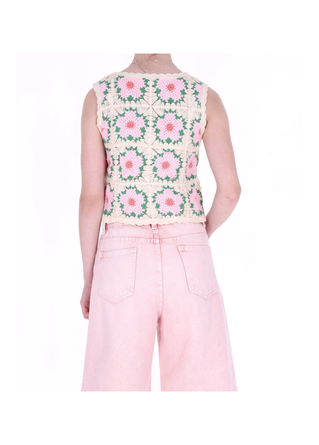 Splash of Color Häkel Crop-Top Damen
