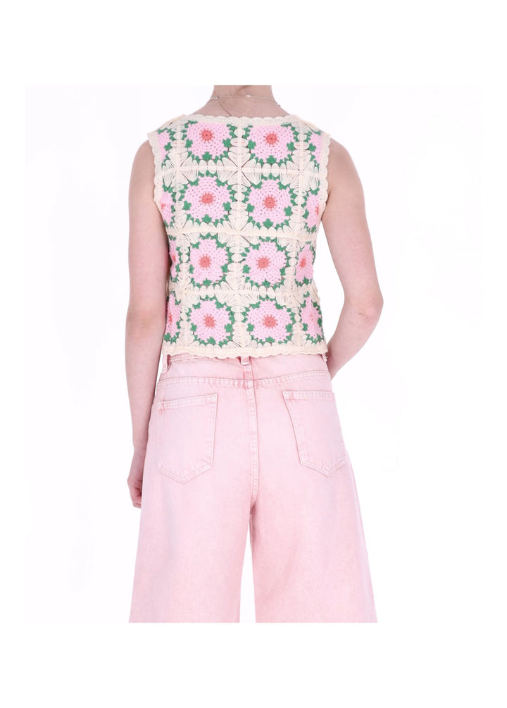 Splash of Color Häkel Crop-Top Damen