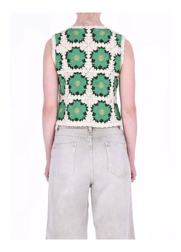 Splash of Color Häkel Crop-Top Damen
