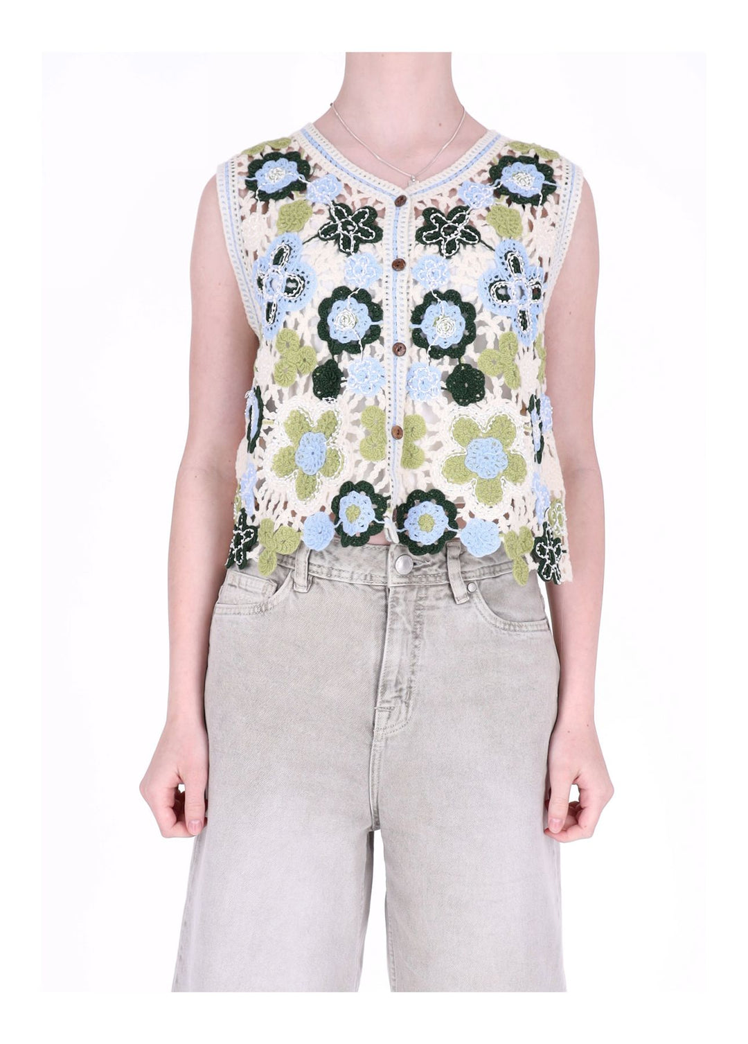 Häkelweste Damen Blumen