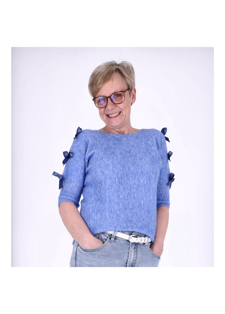 Strickshirt Damen Kurzarm Splash of Color