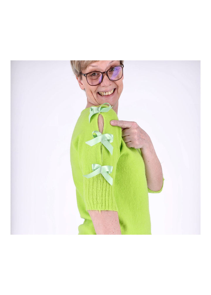 Strickshirt Damen Kurzarm Splash of Color