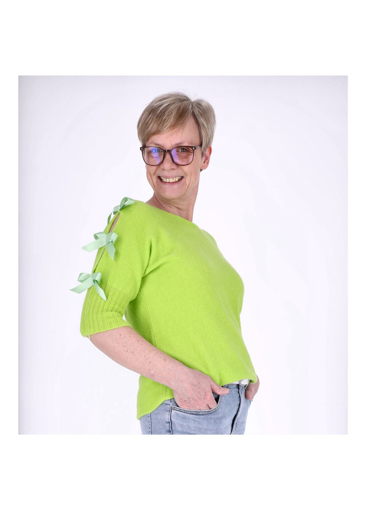 Strickshirt Damen Kurzarm Splash of Color