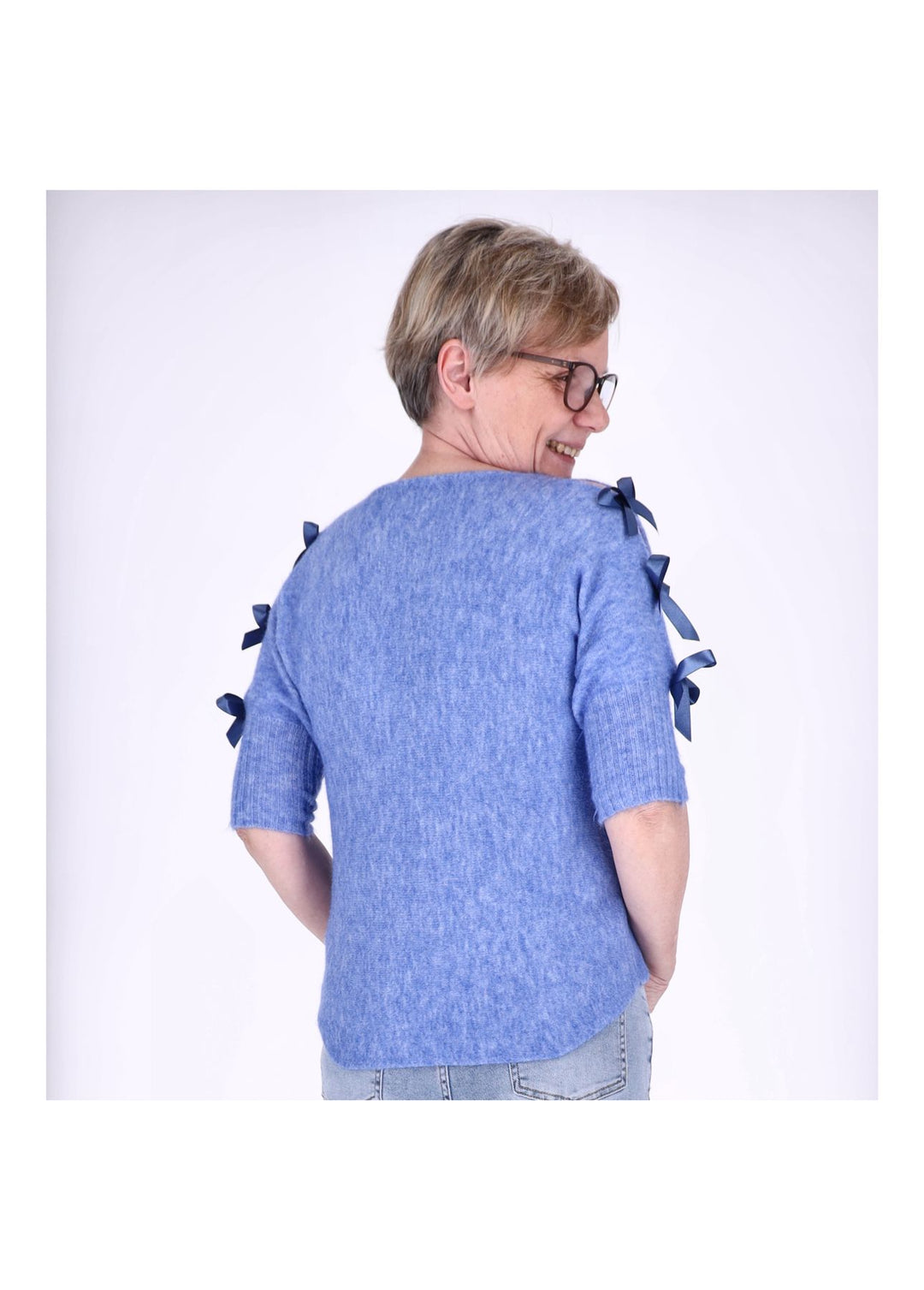 Strickshirt Damen Kurzarm Splash of Color
