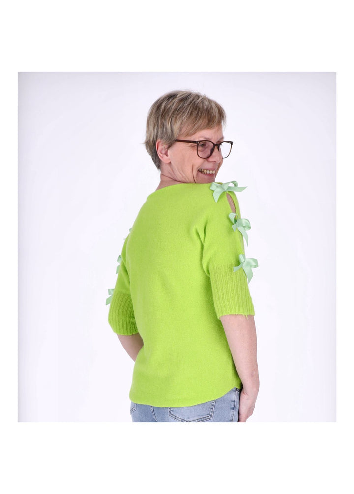 Strickshirt Damen Kurzarm Splash of Color