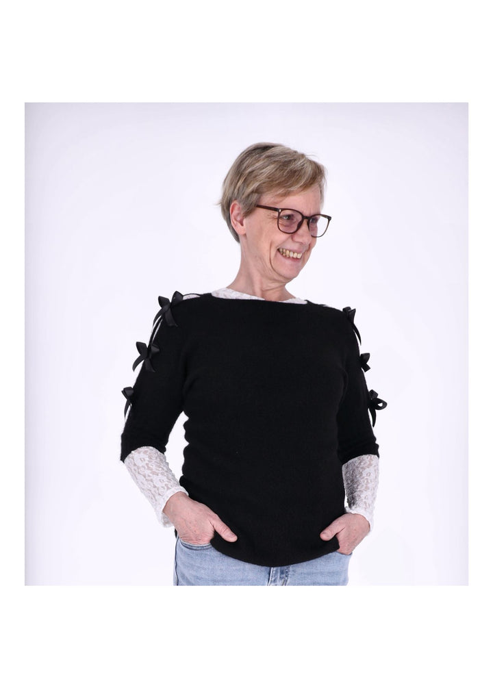 Strickshirt Damen Kurzarm Splash of Color