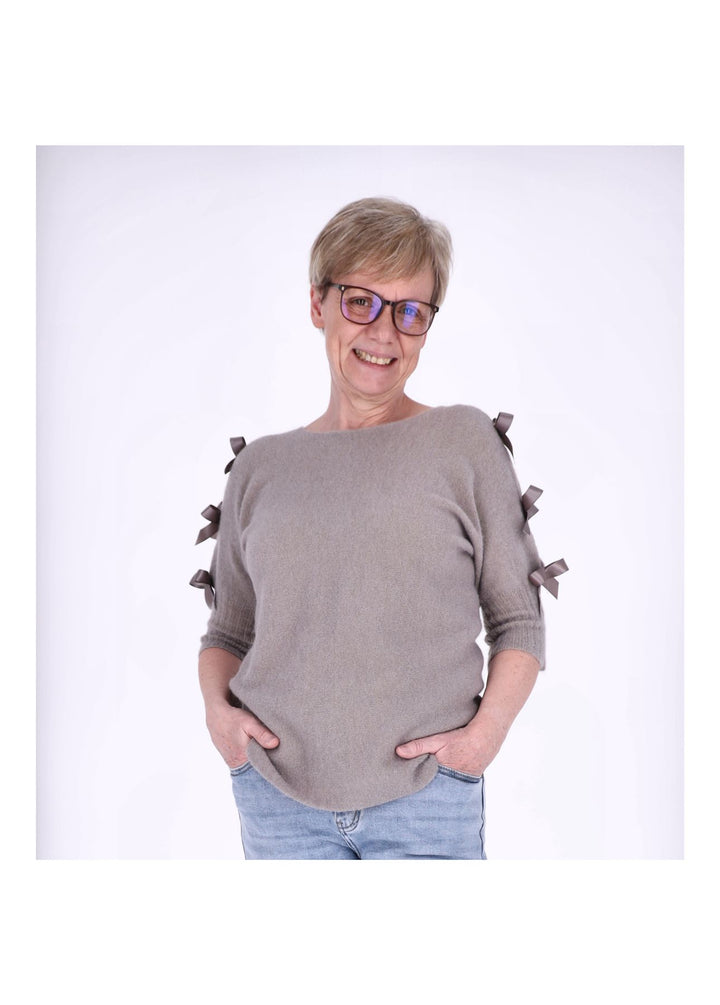 Strickshirt Damen Kurzarm Splash of Color