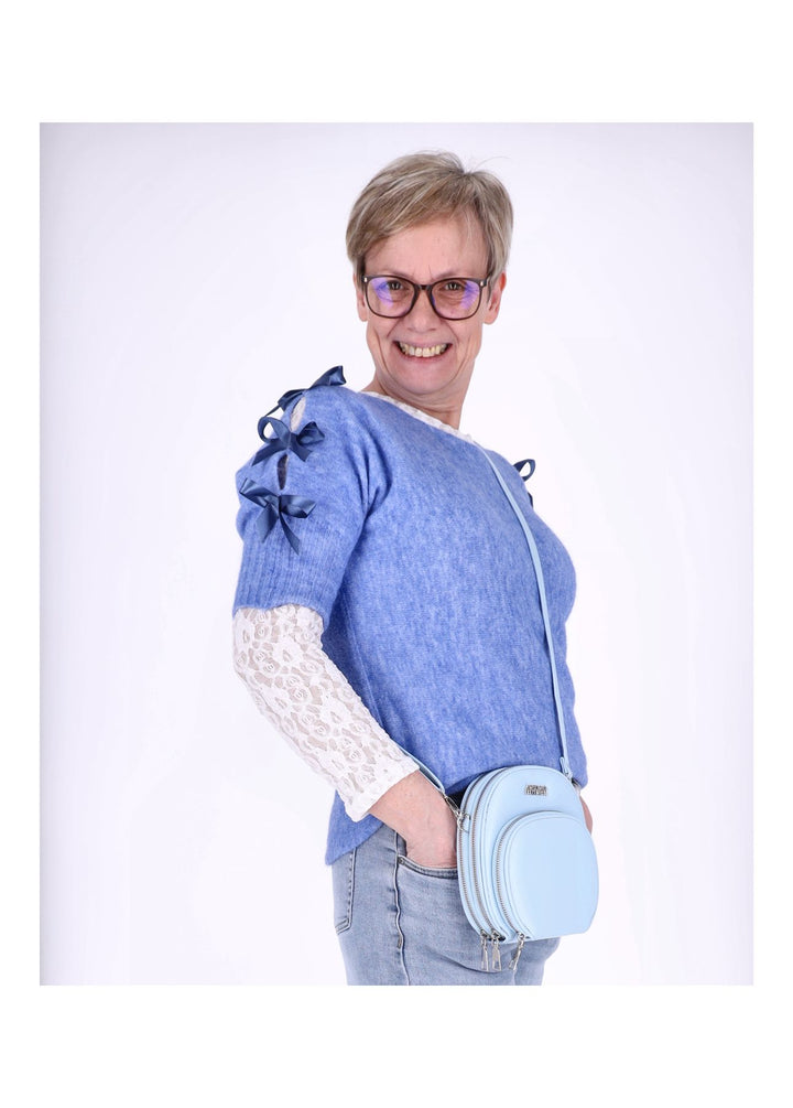 Strickshirt Damen Kurzarm Splash of Color
