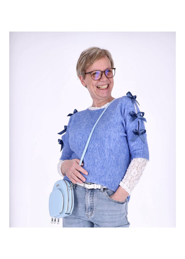 Strickshirt Damen Kurzarm Splash of Color