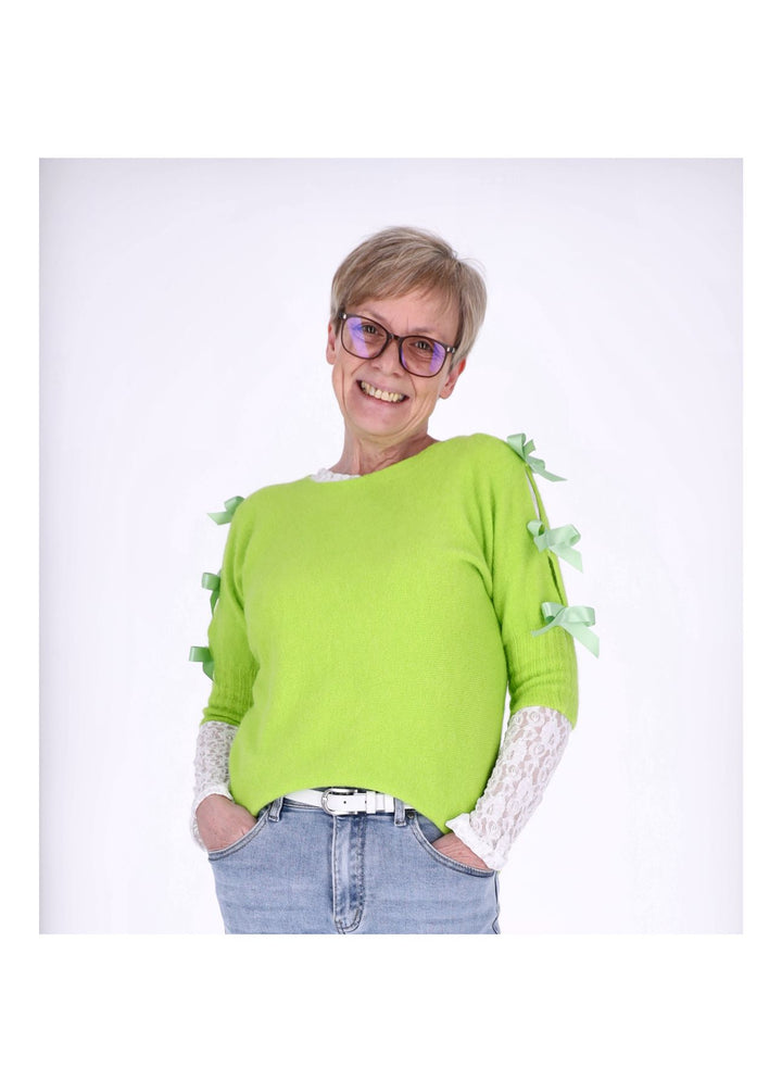 Strickshirt Damen Kurzarm Splash of Color