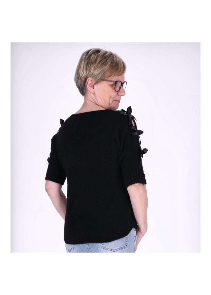 Strickshirt Damen Kurzarm Splash of Color