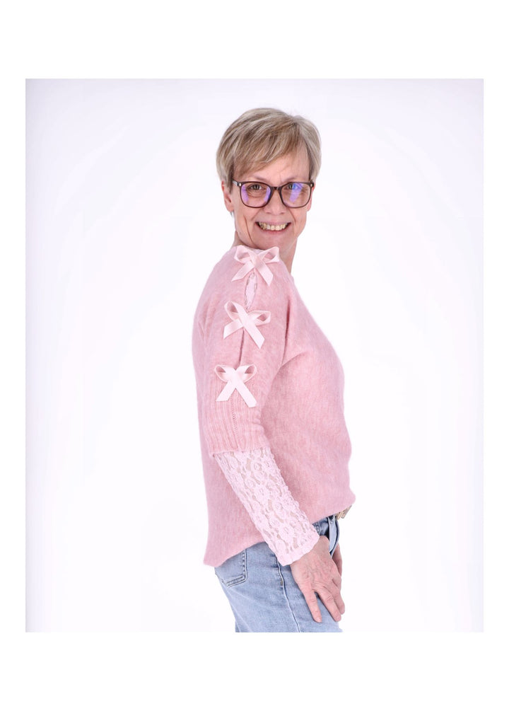 Strickshirt Damen Kurzarm Splash of Color