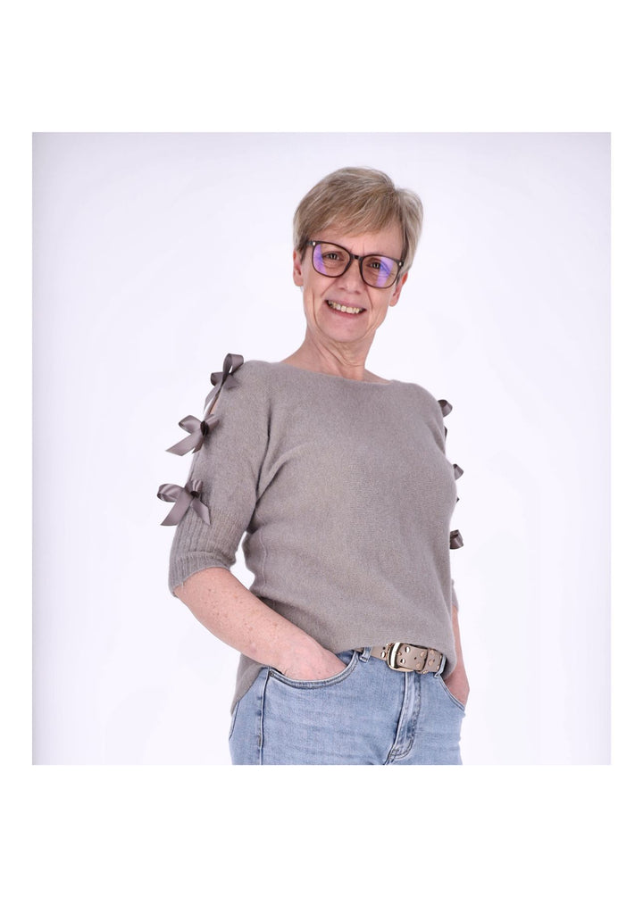 Strickshirt Damen Kurzarm Splash of Color
