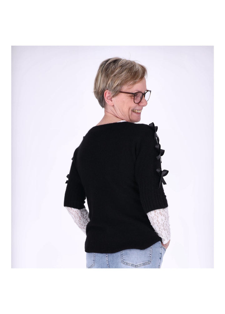 Strickshirt Damen Kurzarm Splash of Color