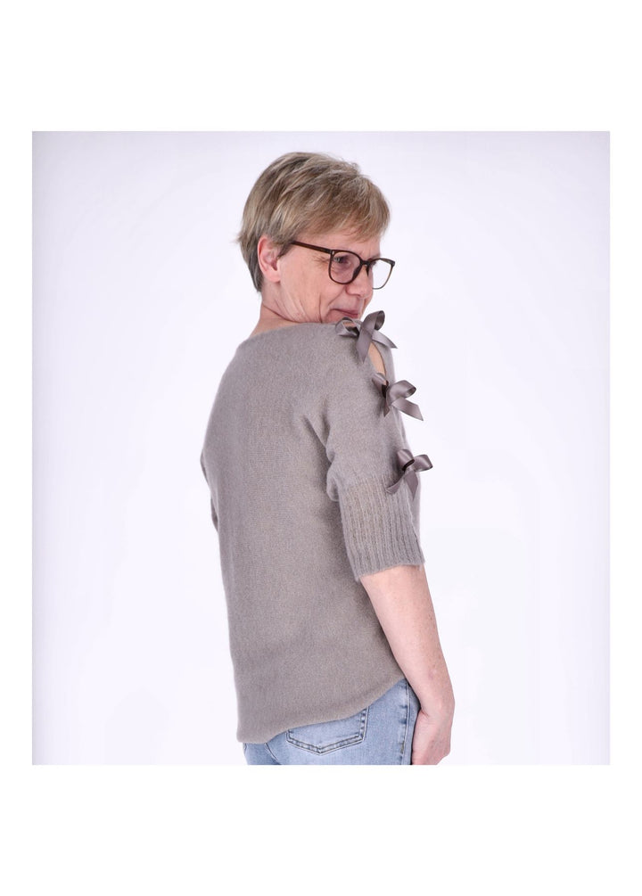 Strickshirt Damen Kurzarm Splash of Color