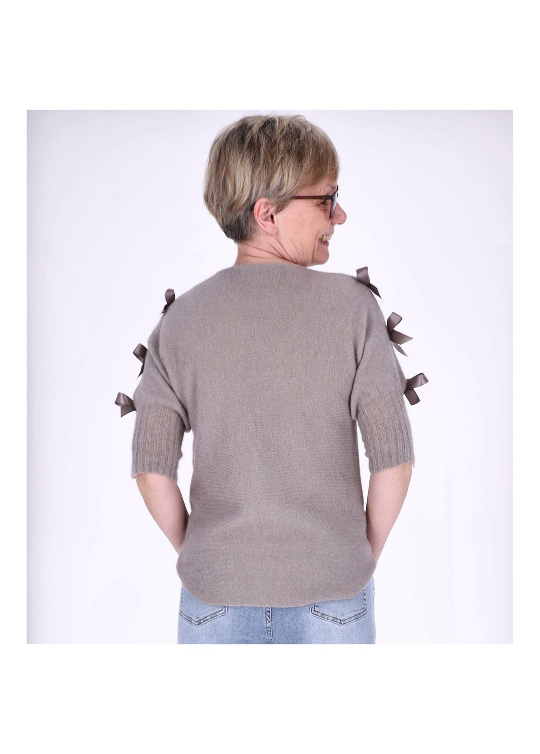 Strickshirt Damen Kurzarm Splash of Color