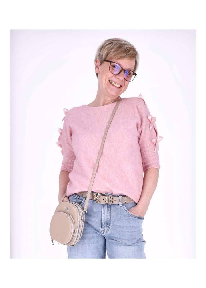 Strickshirt Damen Kurzarm Splash of Color