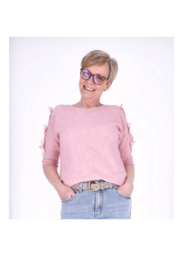 Strickshirt Damen Kurzarm Splash of Color