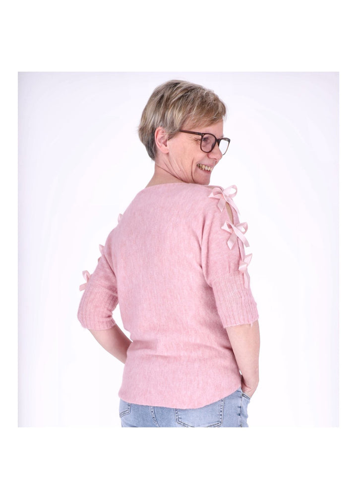 Strickshirt Damen Kurzarm Splash of Color