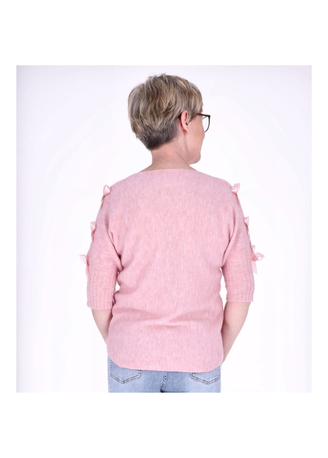 Strickshirt Damen Kurzarm Splash of Color