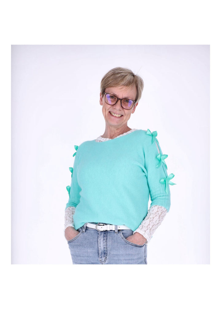 Strickshirt Damen Kurzarm Splash of Color