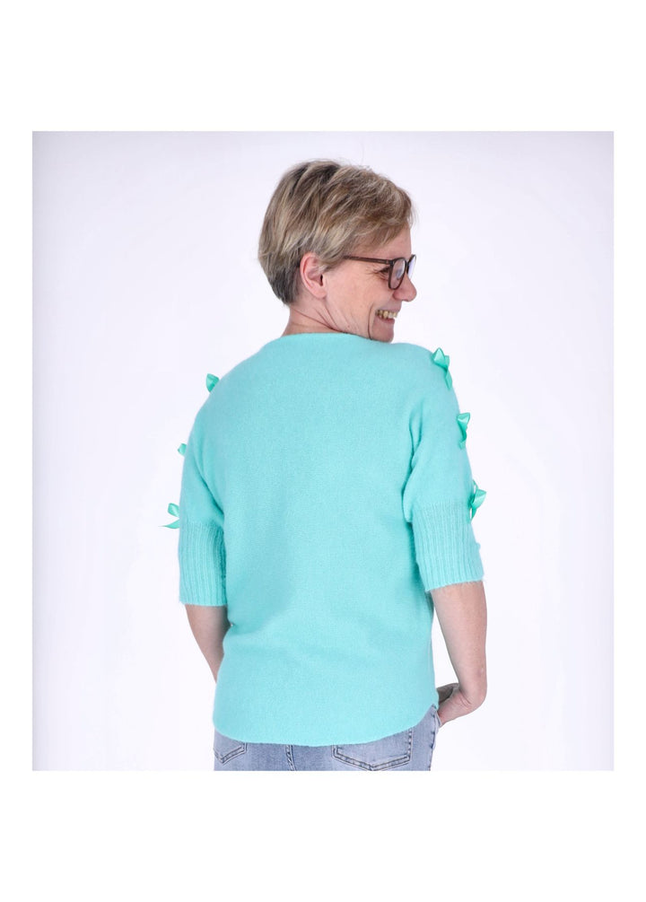 Strickshirt Damen Kurzarm Splash of Color
