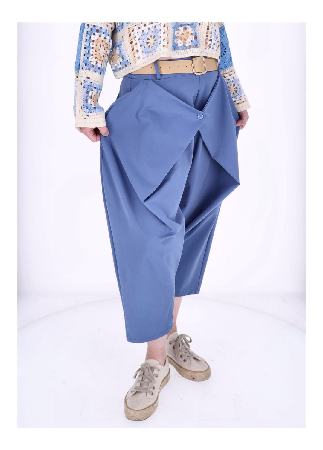 Hose Damen Punto Roma Knopf