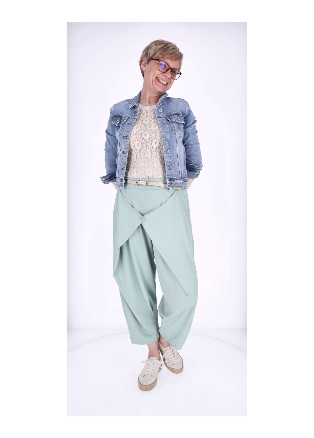 Hose Damen mit Knopf