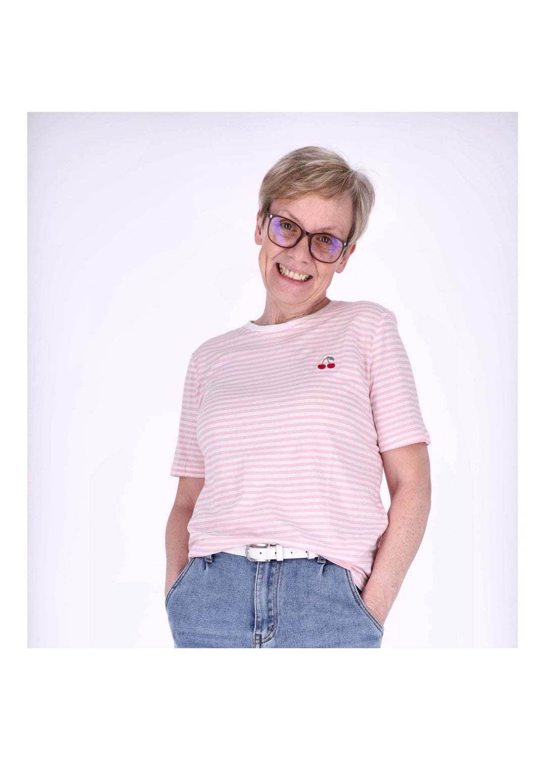 ONLHAPPY LIFE S/S EMB TOP JRS